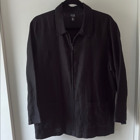 Eileen Fisher Zip Front Linen Blazer M - Picture 2 of 8
